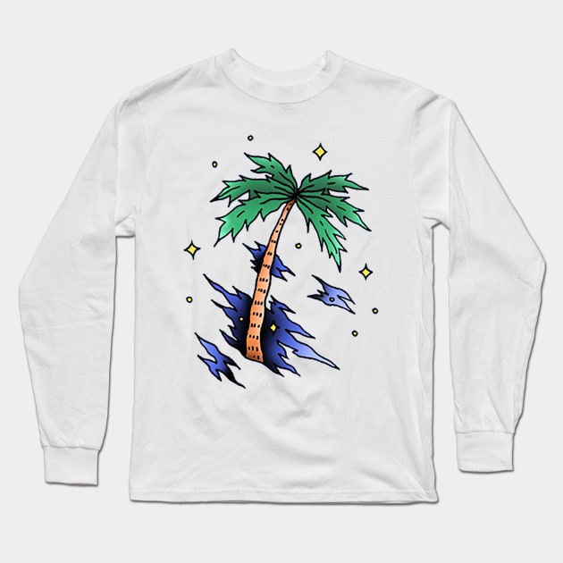 Palm Tree Long Sleeve T-Shirt by kalla